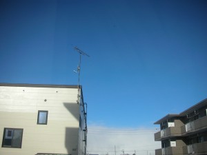 平成26年1月8日　中標津事務所から見た空